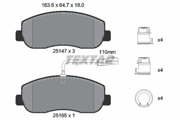 set placute frana,frana disc TEXTAR 2514706
