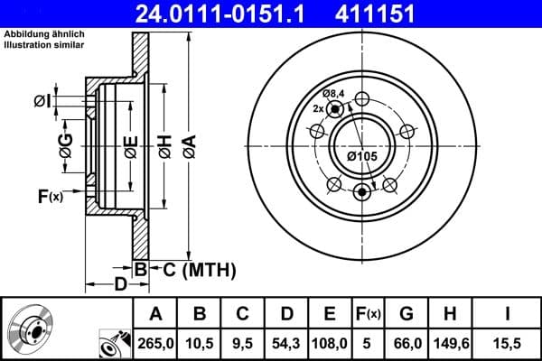 Disc frana ATE 24.0111-0151.1