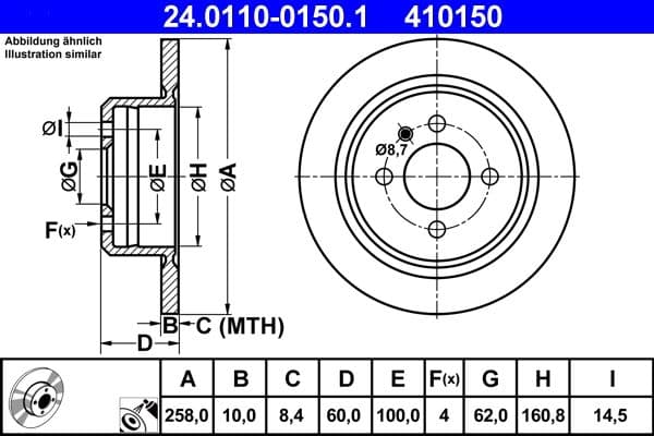 Disc frana ATE 24.0110-0150.1
