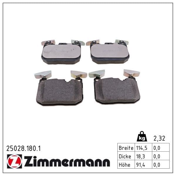 set placute frana,frana disc ZIMMERMANN 25028.180.1