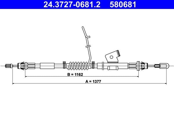 Cablu, frana de parcare ATE 24.3727-0681.2