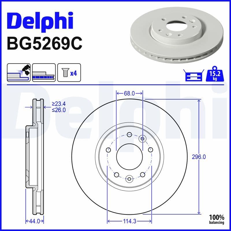 Disc frana DELPHI BG5269C