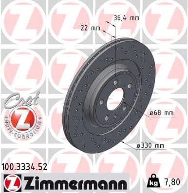 Disc frana ZIMMERMANN SPORT Z 100.3334.52