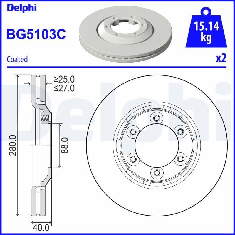 Disc frana DELPHI BG5103C
