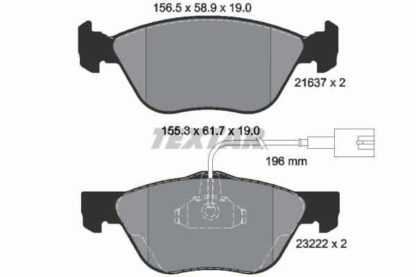 set placute frana,frana disc TEXTAR Q+ 2163702
