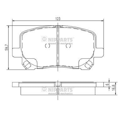 set placute frana,frana disc NIPPARTS J3602096