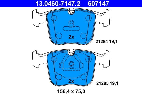 set placute frana,frana disc ATE 13.0460-7147.2