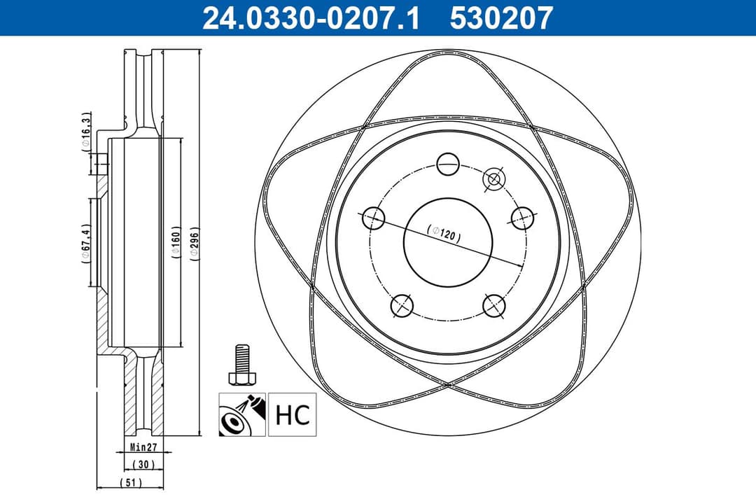 Disc frana ATE 24.0330-0207.1