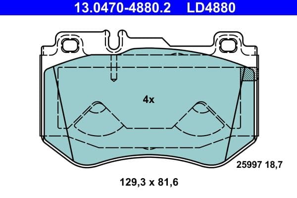 set placute frana,frana disc ATE Ceramic 13.0470-4880.2