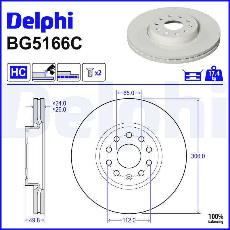 Disc frana DELPHI BG5166C