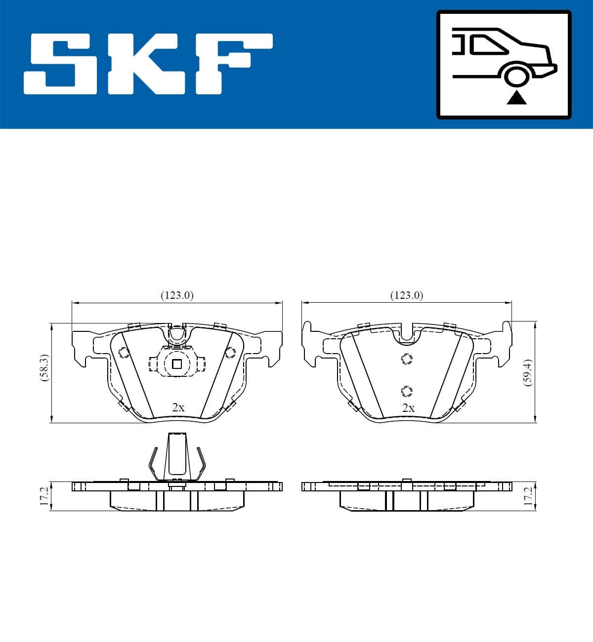 set placute frana,frana disc SKF VKBP 90240