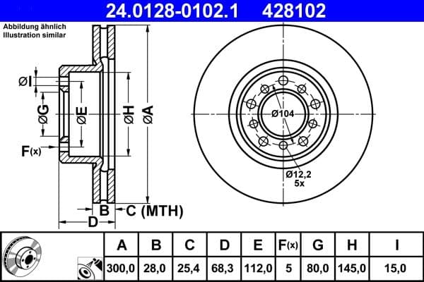 Disc frana ATE 24.0128-0102.1