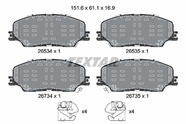set placute frana,frana disc TEXTAR 2653401