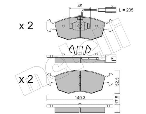 set placute frana,frana disc METELLI 22-0274-4