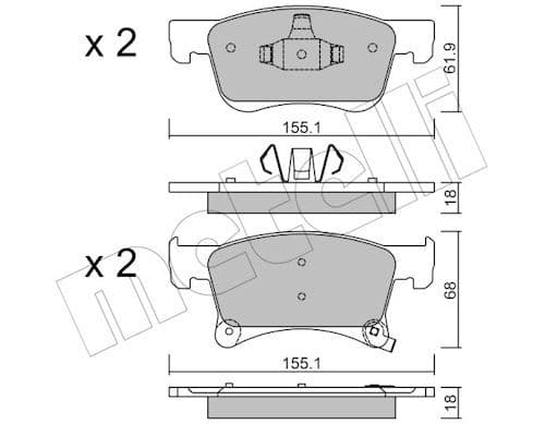 set placute frana,frana disc METELLI 22-1035-0