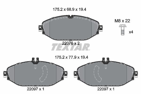 set placute frana,frana disc TEXTAR Q+ 2207601