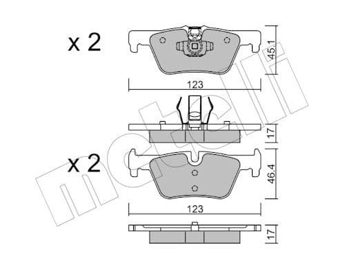 set placute frana,frana disc METELLI 22-0962-0