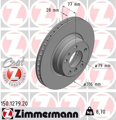 Disc frana ZIMMERMANN COAT Z 150.1279.20