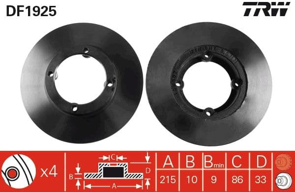 Disc frana TRW DF1925