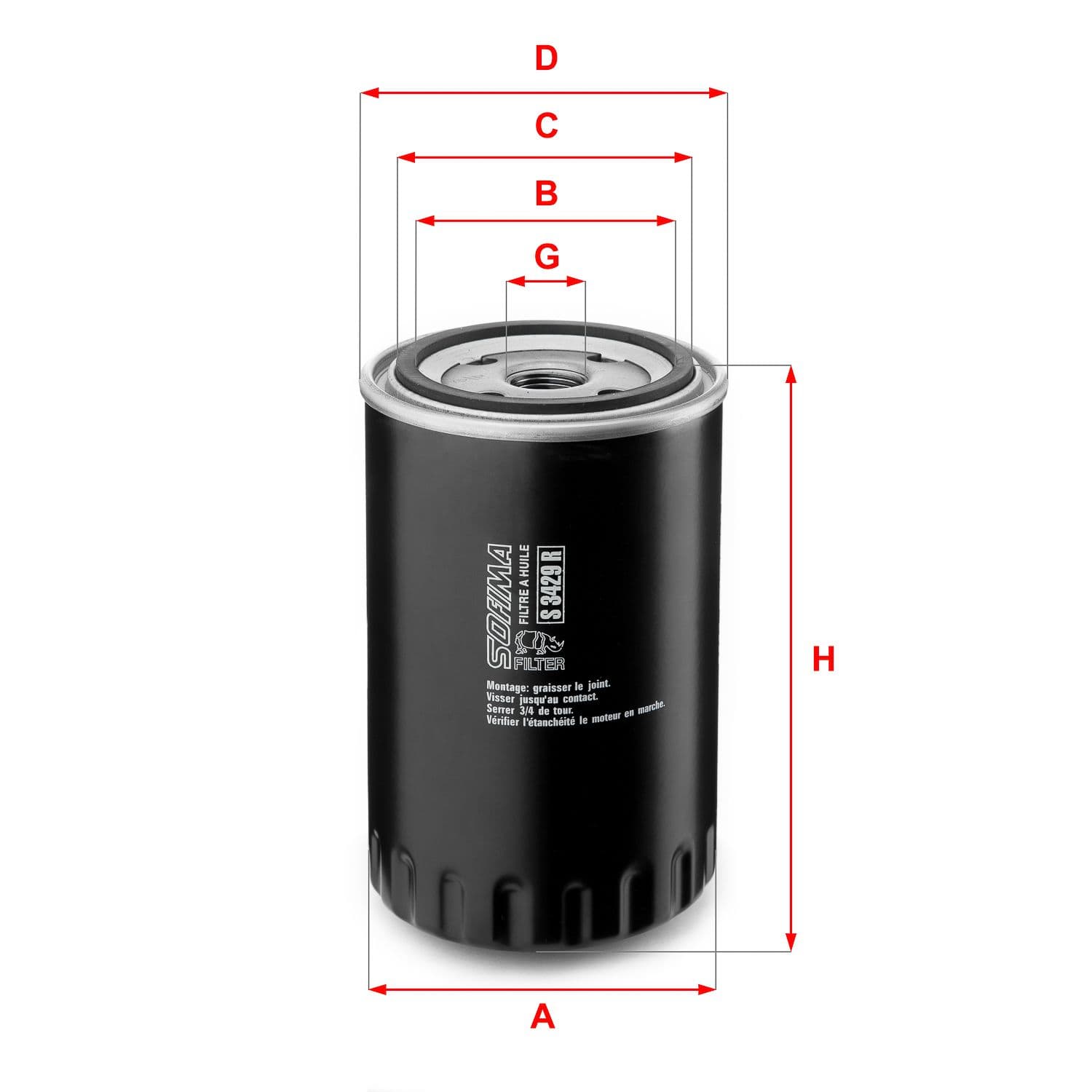 Filtru ulei SOFIMA S 3429 R