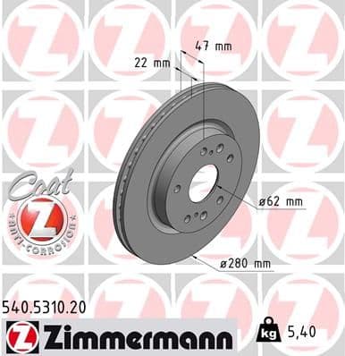 Disc frana ZIMMERMANN COAT Z 540.5310.20