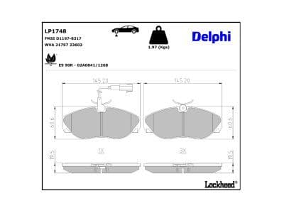 set placute frana,frana disc DELPHI LP1748