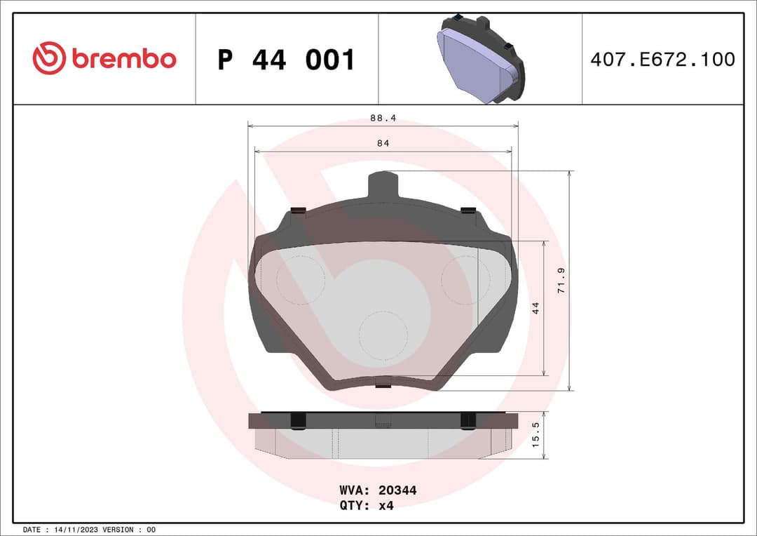 set placute frana,frana disc BREMBO PRIME LINE P 44 001