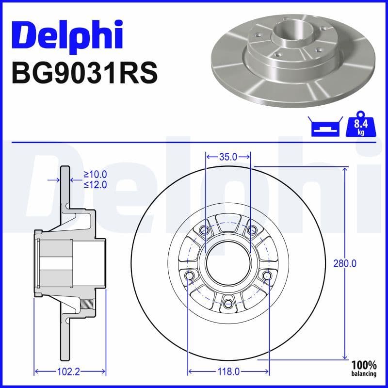 Disc frana DELPHI BG9031RS