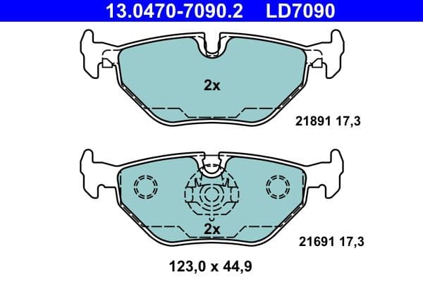 set placute frana,frana disc ATE Ceramic 13.0470-7090.2