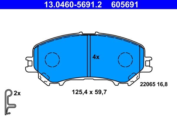 set placute frana,frana disc ATE 13.0460-5691.2