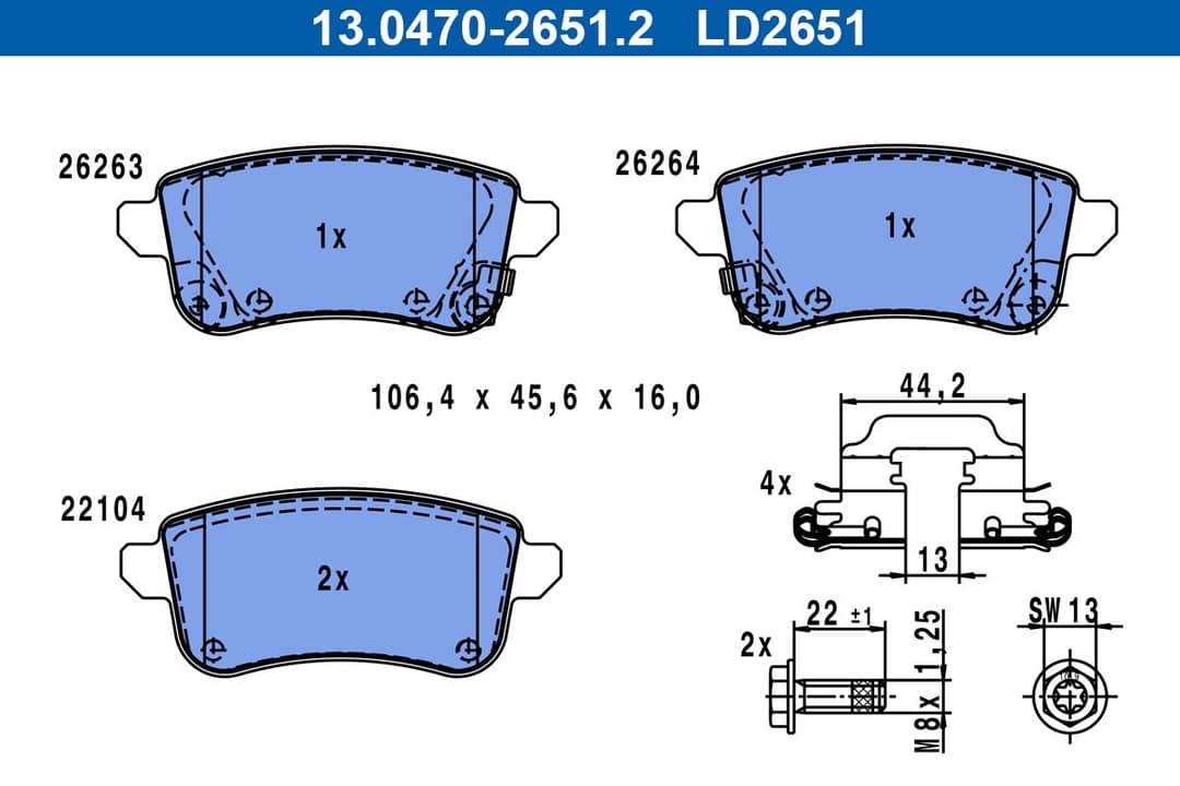 set placute frana,frana disc ATE Ceramic 13.0470-2651.2