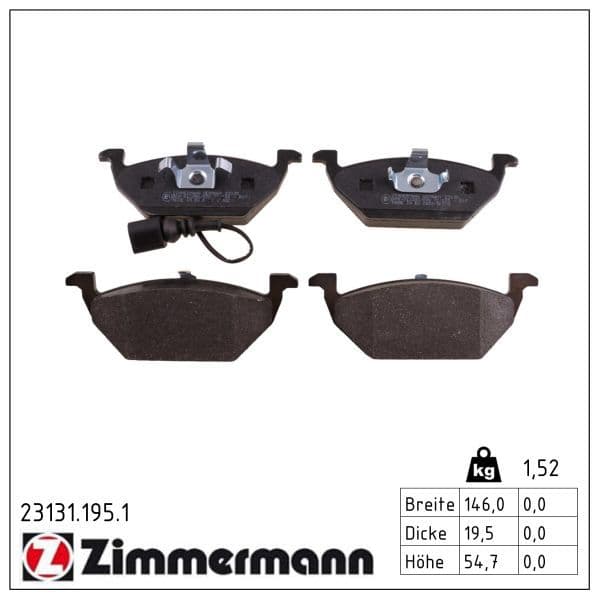 set placute frana,frana disc ZIMMERMANN 23131.195.1