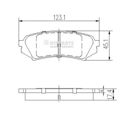 set placute frana,frana disc NIPPARTS J3612022