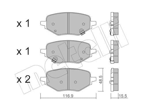 set placute frana,frana disc METELLI 22-1394-0