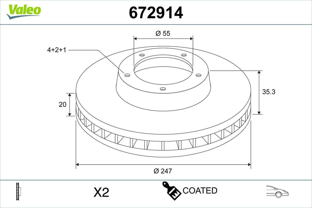 Disc frana VALEO 672914