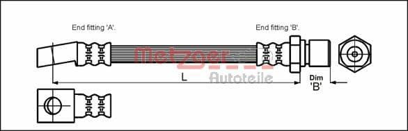 Furtun frana METZGER 4112812