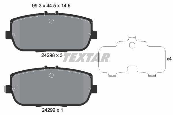 set placute frana,frana disc TEXTAR 2429801