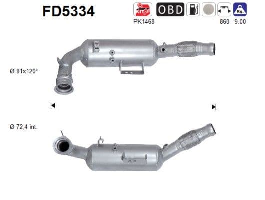 Filtru funingine/particule, sist.de esapament AS FD5334