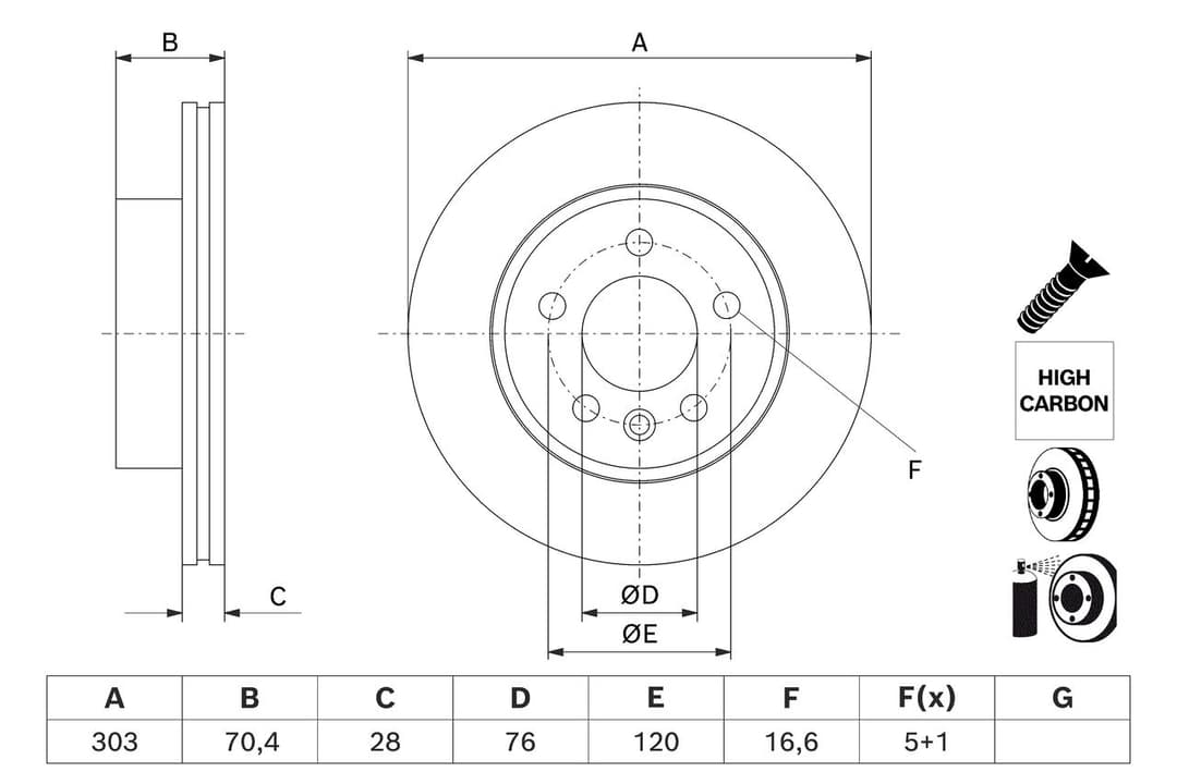Disc frana BOSCH 0 986 479 J83