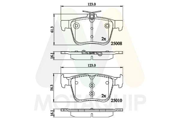 set placute frana,frana disc MOTAQUIP LVXL1751