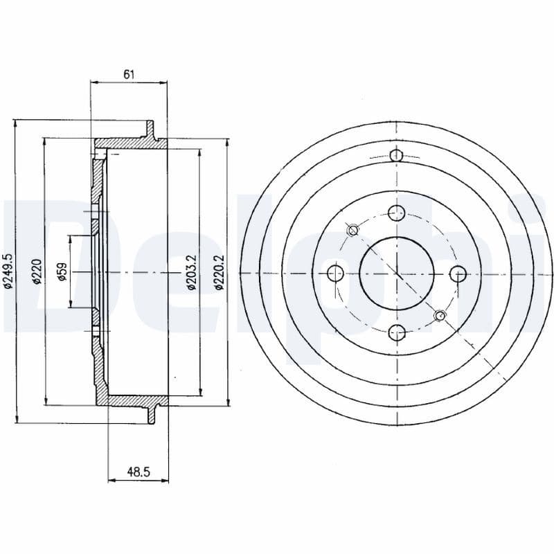 Tambur frana DELPHI BF366