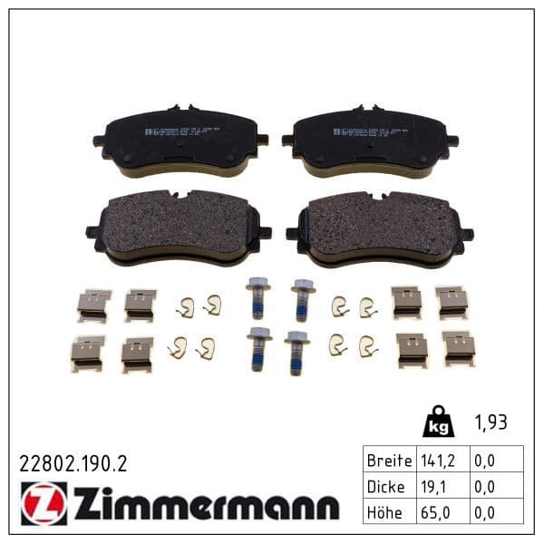 set placute frana,frana disc ZIMMERMANN 22802.190.2