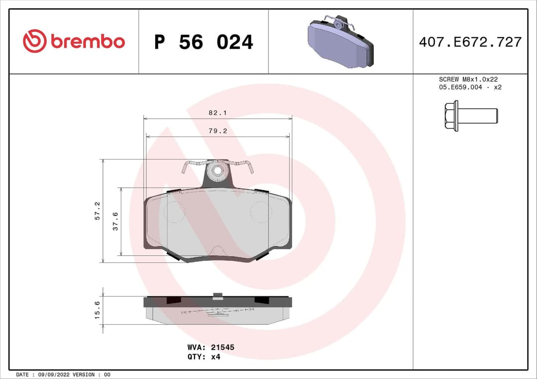 set placute frana,frana disc BREMBO PRIME LINE P 56 024