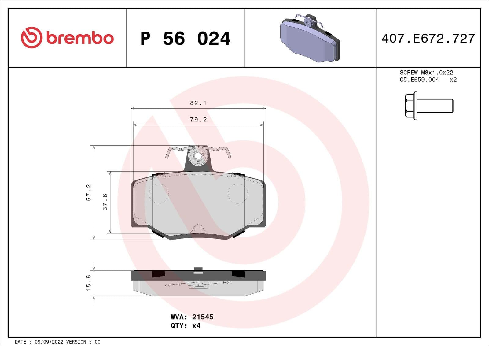 set placute frana,frana disc BREMBO PRIME LINE P 56 024