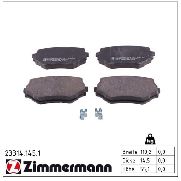 set placute frana,frana disc ZIMMERMANN 23314.145.1