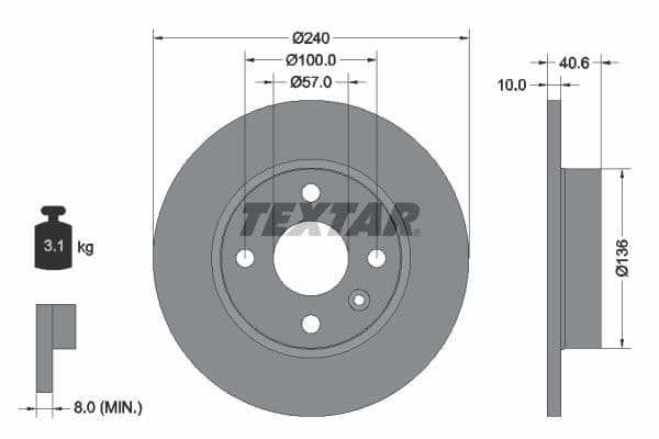 Disc frana TEXTAR 92111003