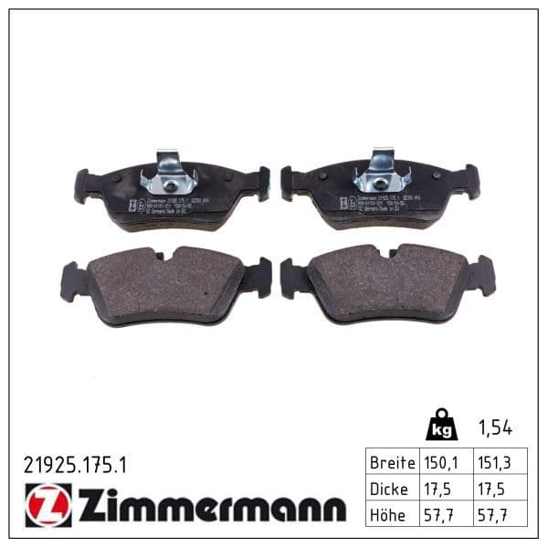 set placute frana,frana disc ZIMMERMANN 21925.175.1