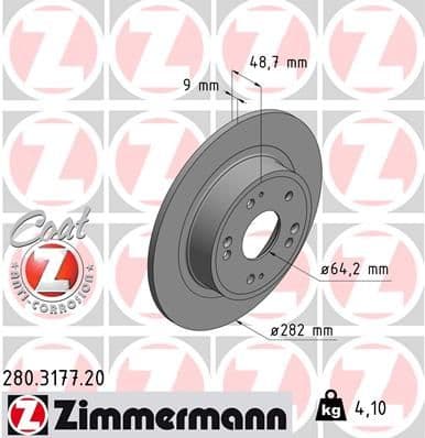 Disc frana ZIMMERMANN COAT Z 280.3177.20
