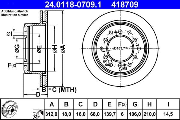 Disc frana ATE 24.0118-0709.1