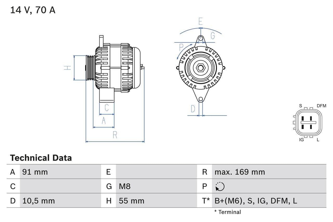 Generator / Alternator BOSCH 0 986 082 300